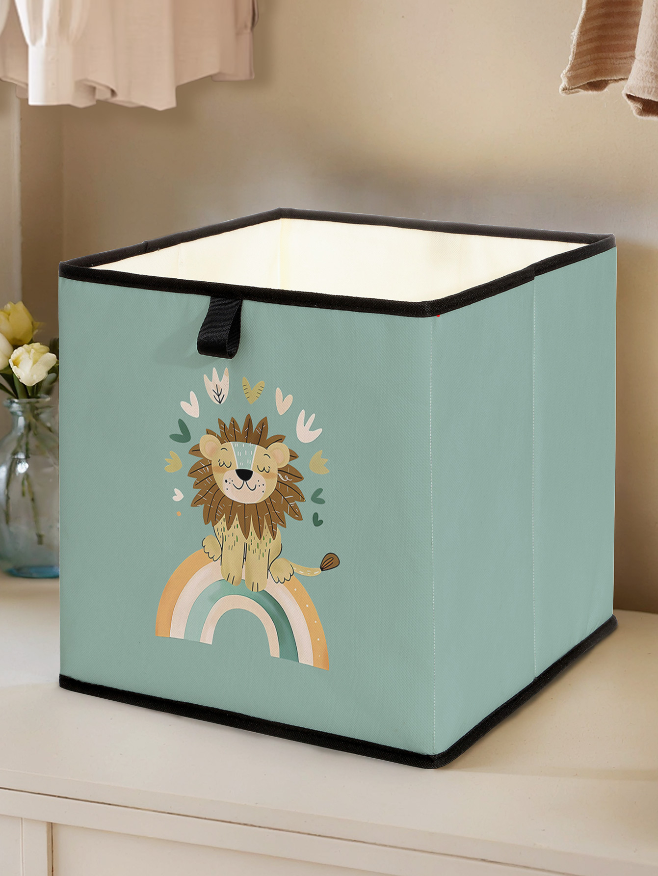 Baby Clothing Organizer - Kotak Penyimpanan Lipat Motif Singa Pelangi