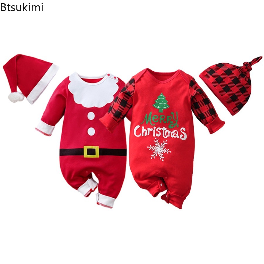 Baby Clothing Neutral - Jumpsuit Bayi Santa Claus+topi 0-18M, Jumpsuit
