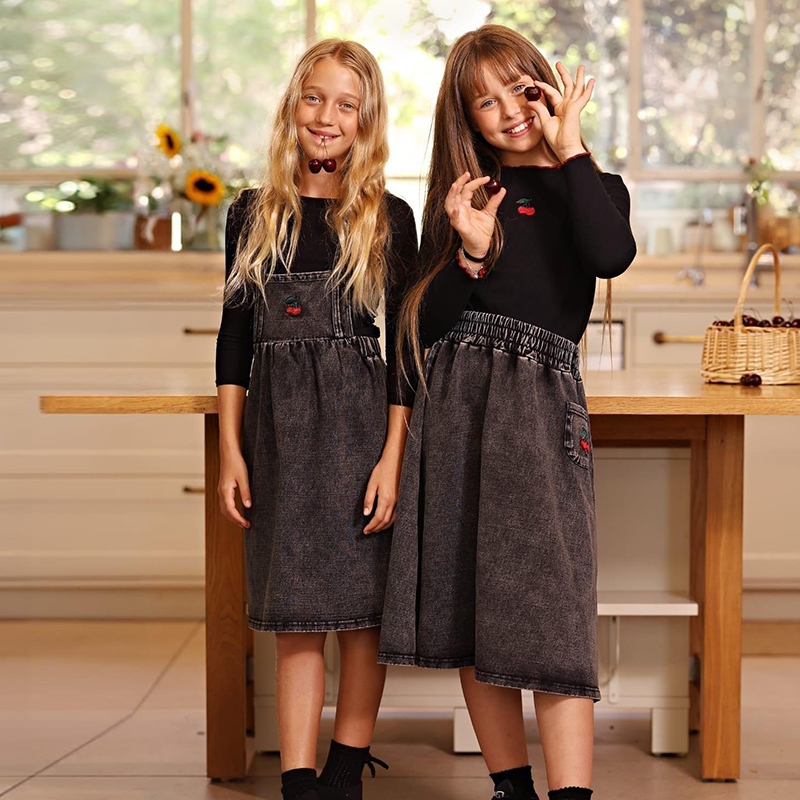 Baby Clothing Logo - Set Pakaian Keluarga Seragam Denim Hitam