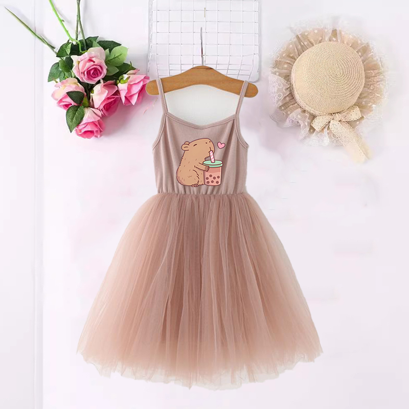 Baby Clothing 1 Year Old - Gaun Anak Perempuan Capybara Gaun Lengan
