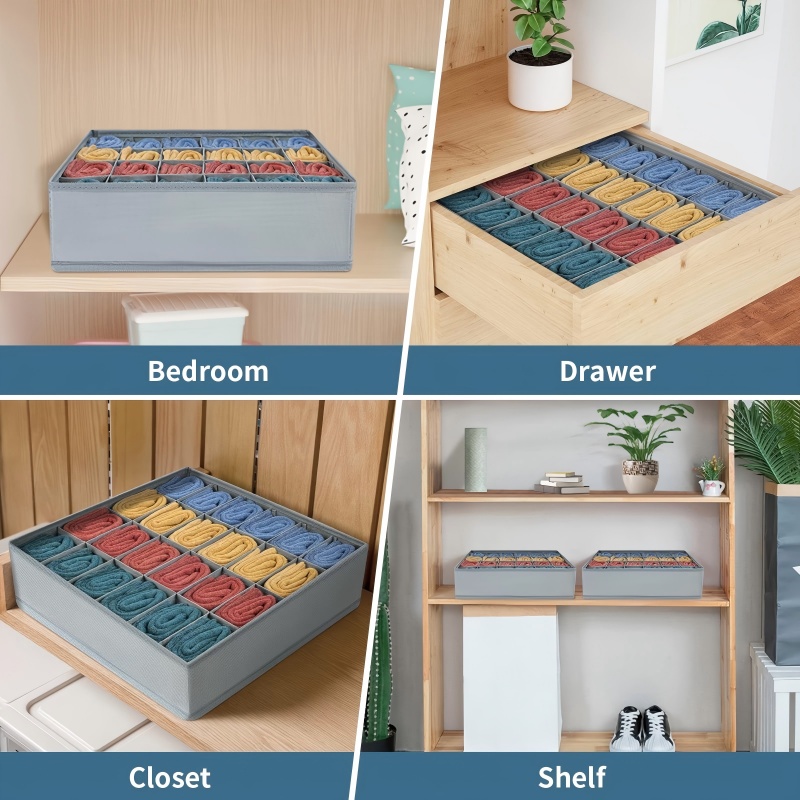 Kotak Penyimpanan Lipat 24 Gri - Baby Clothing Organizer ulasan dan harga